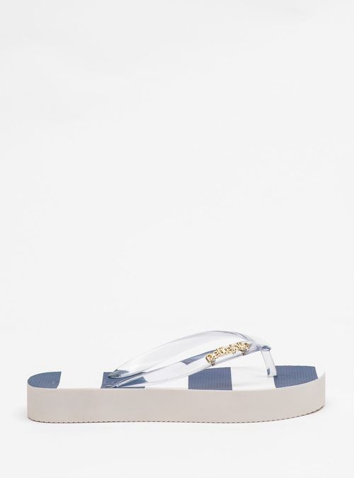 Chinelo Petite Jolie Fresh Up Translúcido/Listras 6 PJ7354