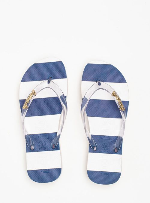 Chinelo Petite Jolie Fresh Up Translúcido/Listras 6 PJ7354