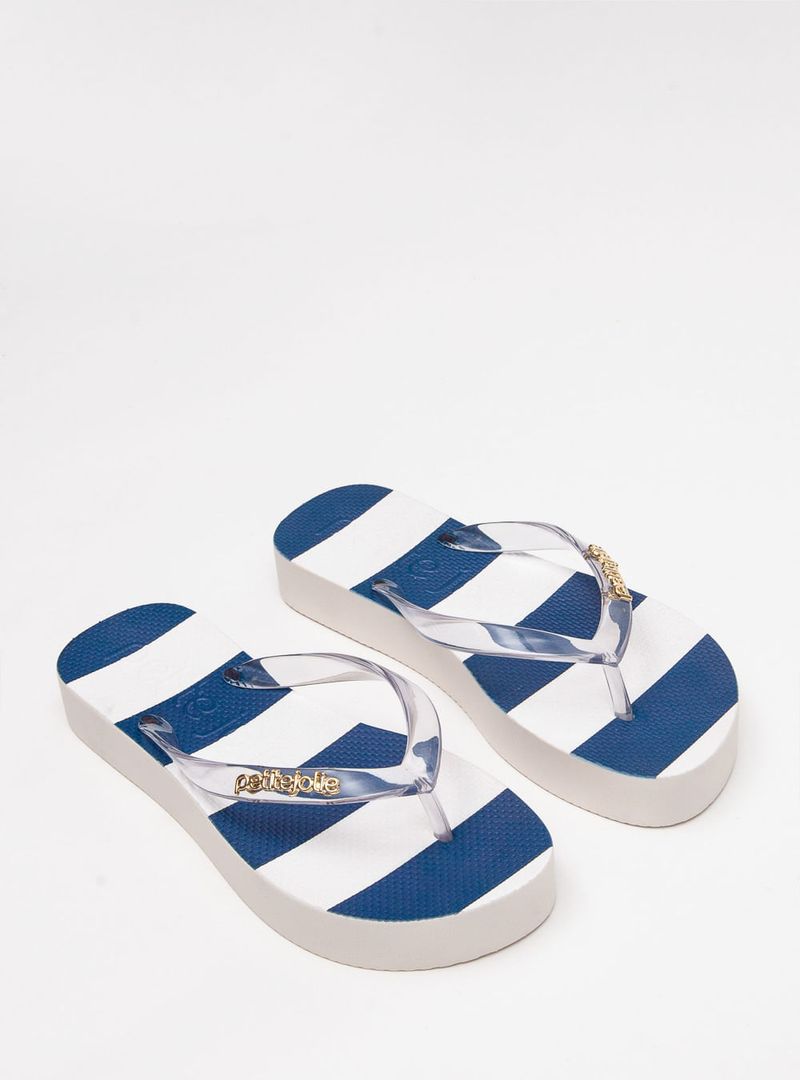 Chinelo Petite Jolie Fresh Up Translúcido/Listras 6 PJ7354