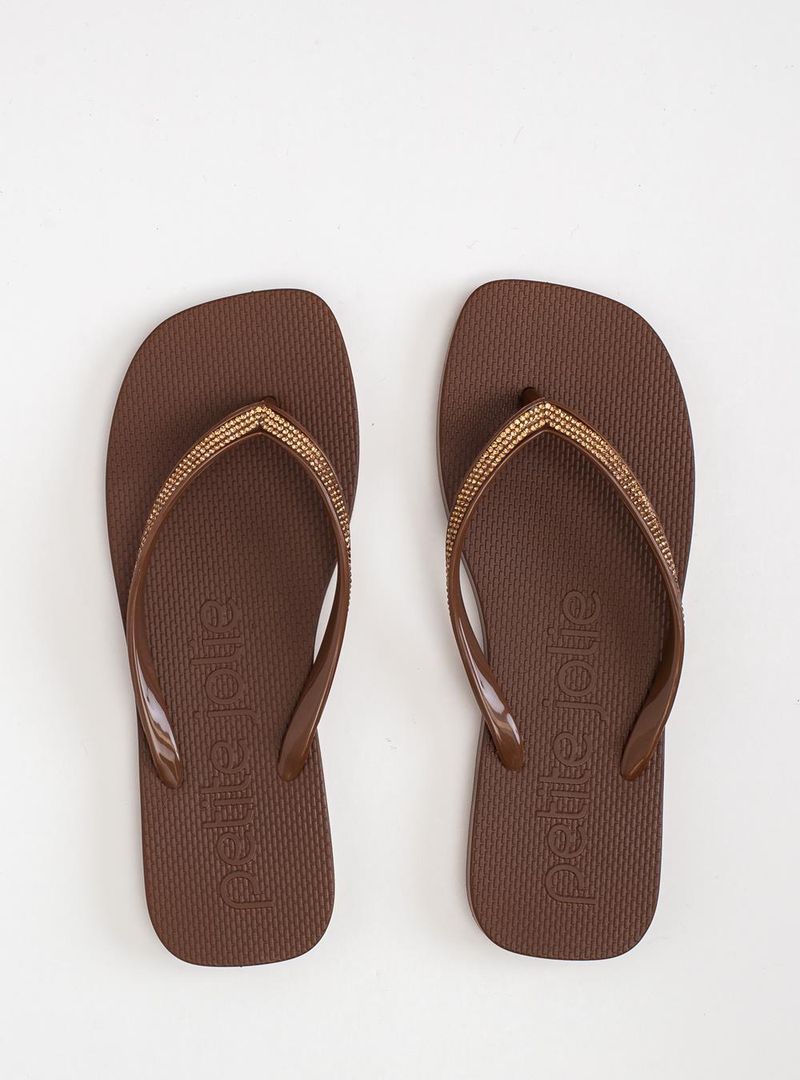 Chinelo Petite Jolie Refresh Shine Chocolate PJ7404
