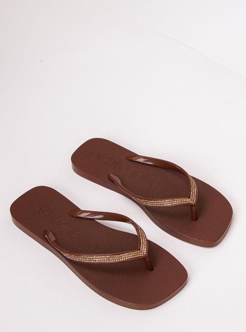 Chinelo Petite Jolie Refresh Shine Chocolate PJ7404