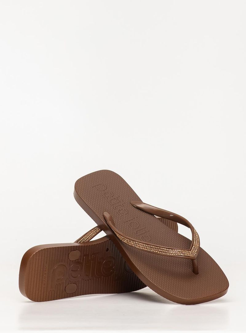 Chinelo Petite Jolie Refresh Shine Chocolate PJ7404