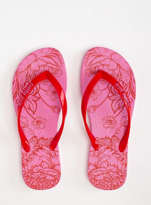 Chinelo Petite Jolie Fresh Tomate/Floral 23 PJ6969