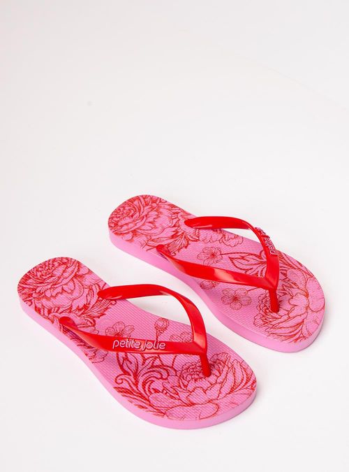 Chinelo Petite Jolie Fresh Tomate/Floral 23 PJ6969