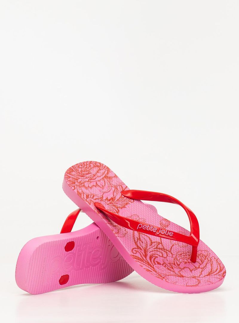 Chinelo Petite Jolie Fresh Tomate/Floral 23 PJ6969