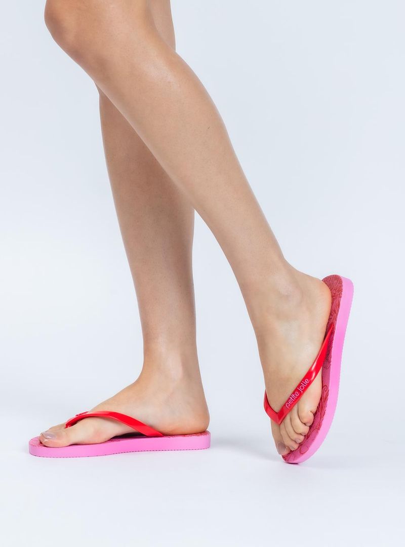 Chinelo Petite Jolie Fresh Tomate/Floral 23 PJ6969