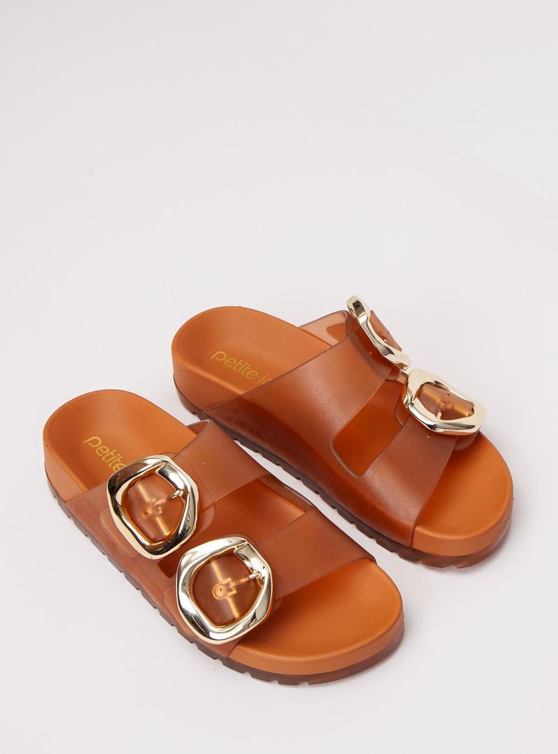 Chinelo Petite Jolie Lovin' Flat Doce De Leite PJ7731