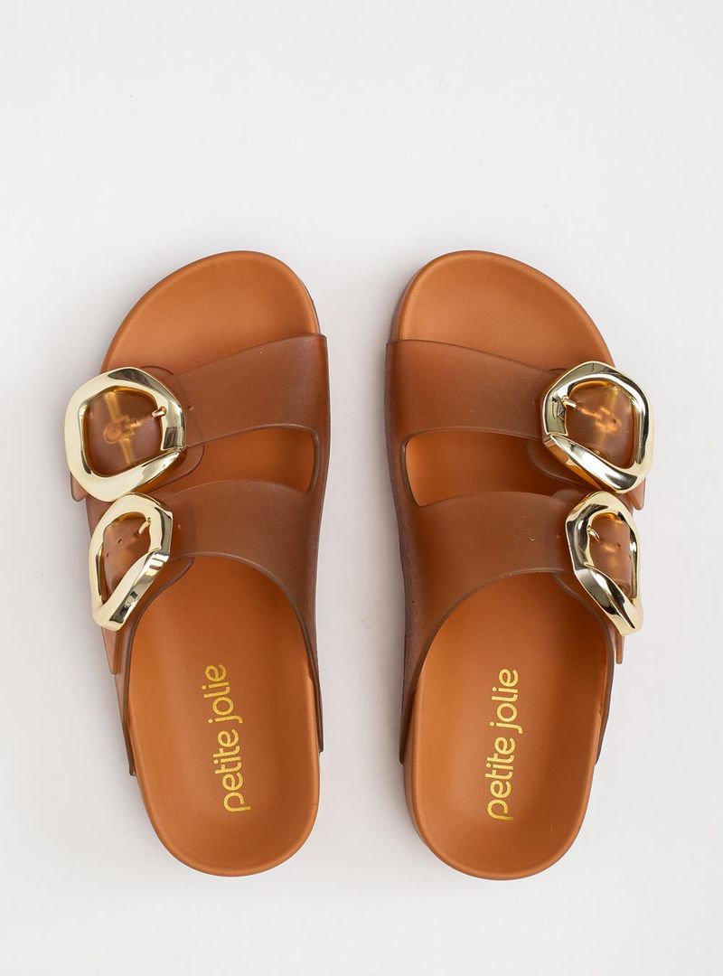 Chinelo Petite Jolie Lovin' Flat Doce De Leite PJ7731