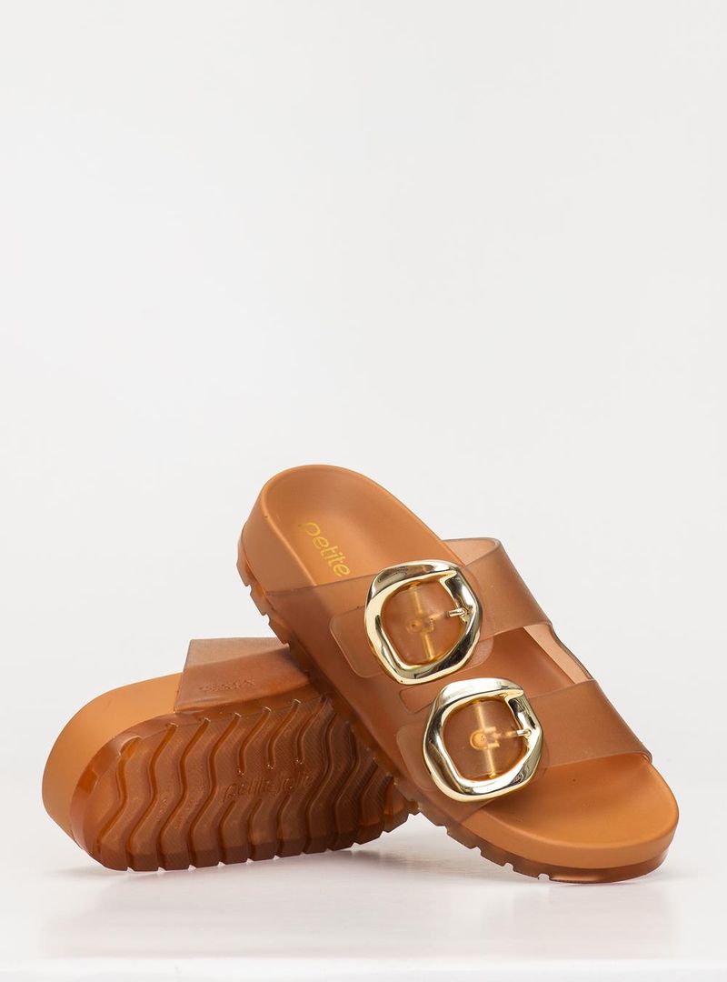 Chinelo Petite Jolie Lovin' Flat Doce De Leite PJ7731