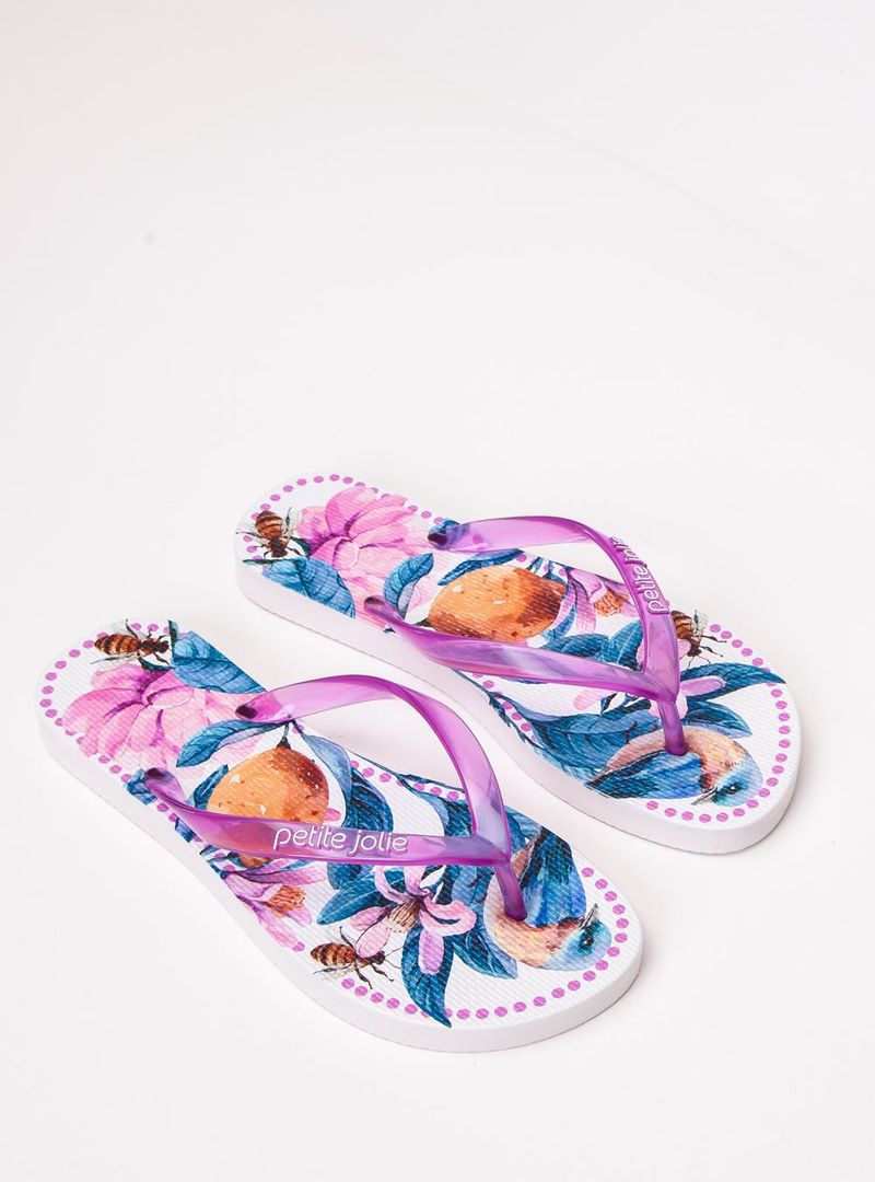 Chinelo Petite Jolie Fresh Chiclete/White/Frutas 6 PJ6969