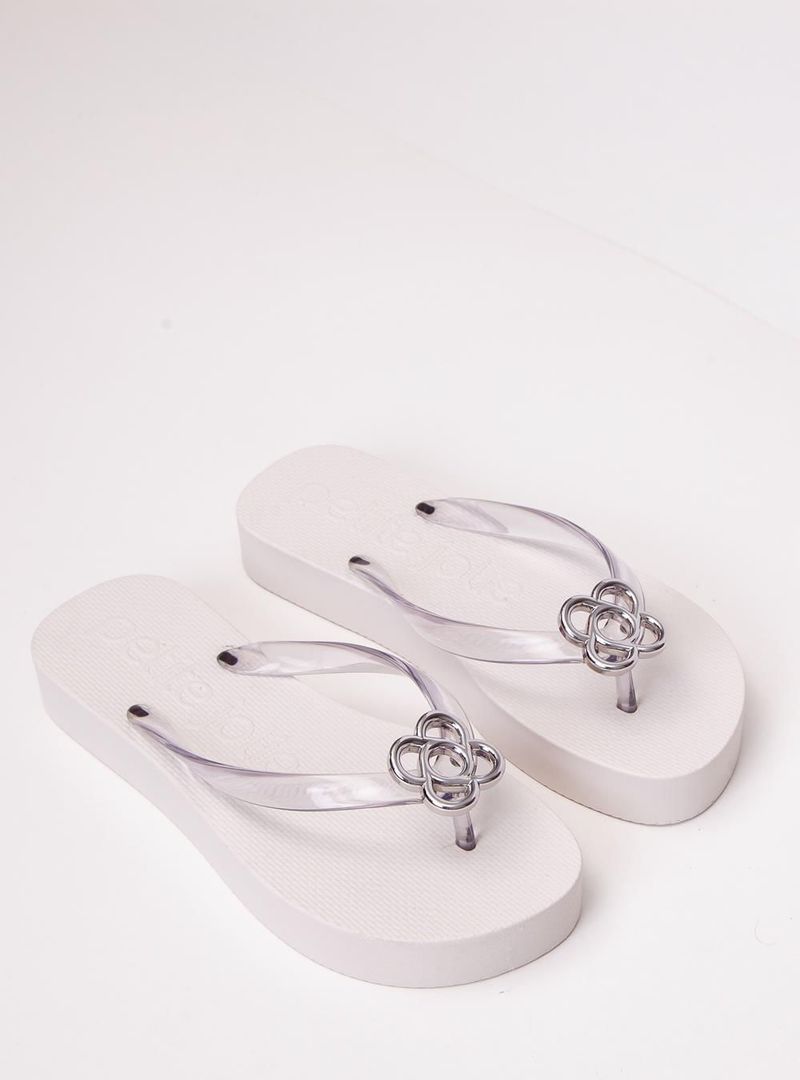 Chinelo Petite Jolie Fresh Up Translúcido/White PJ7634