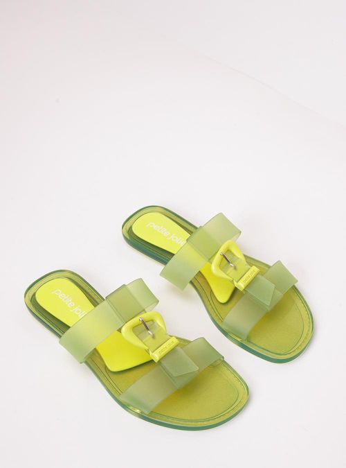 Chinelo Petite Jolie Jimmy Limão Translúcido PJ7662