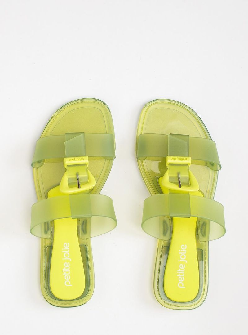 Chinelo Petite Jolie Jimmy Limão Translúcido PJ7662