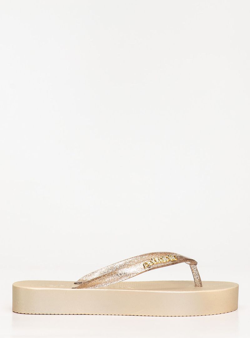 Chinelo Petite Jolie Fresh Up Glitter Ouro Light PJ7705