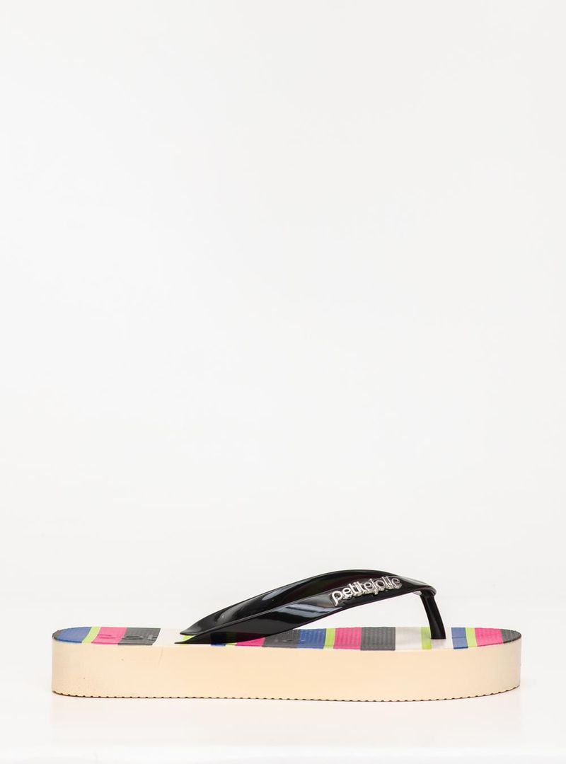 Chinelo Petite Jolie Fresh Up Preto/Multicolor 3 PJ7354