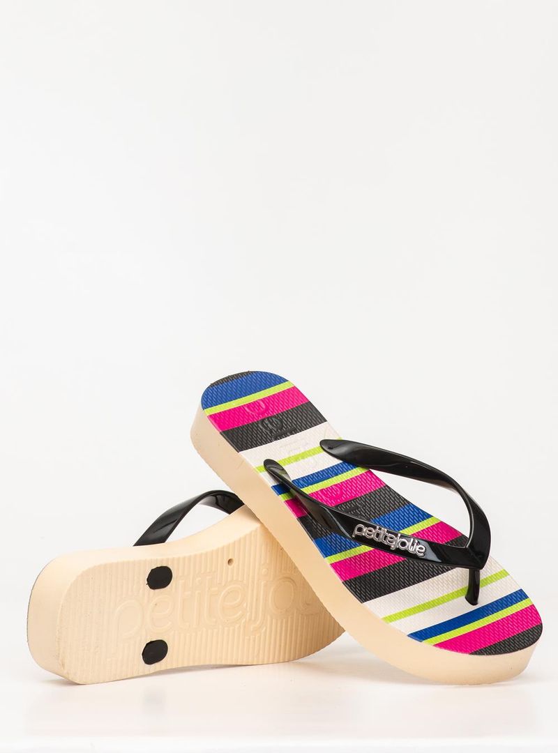 Chinelo Petite Jolie Fresh Up Preto/Multicolor 3 PJ7354