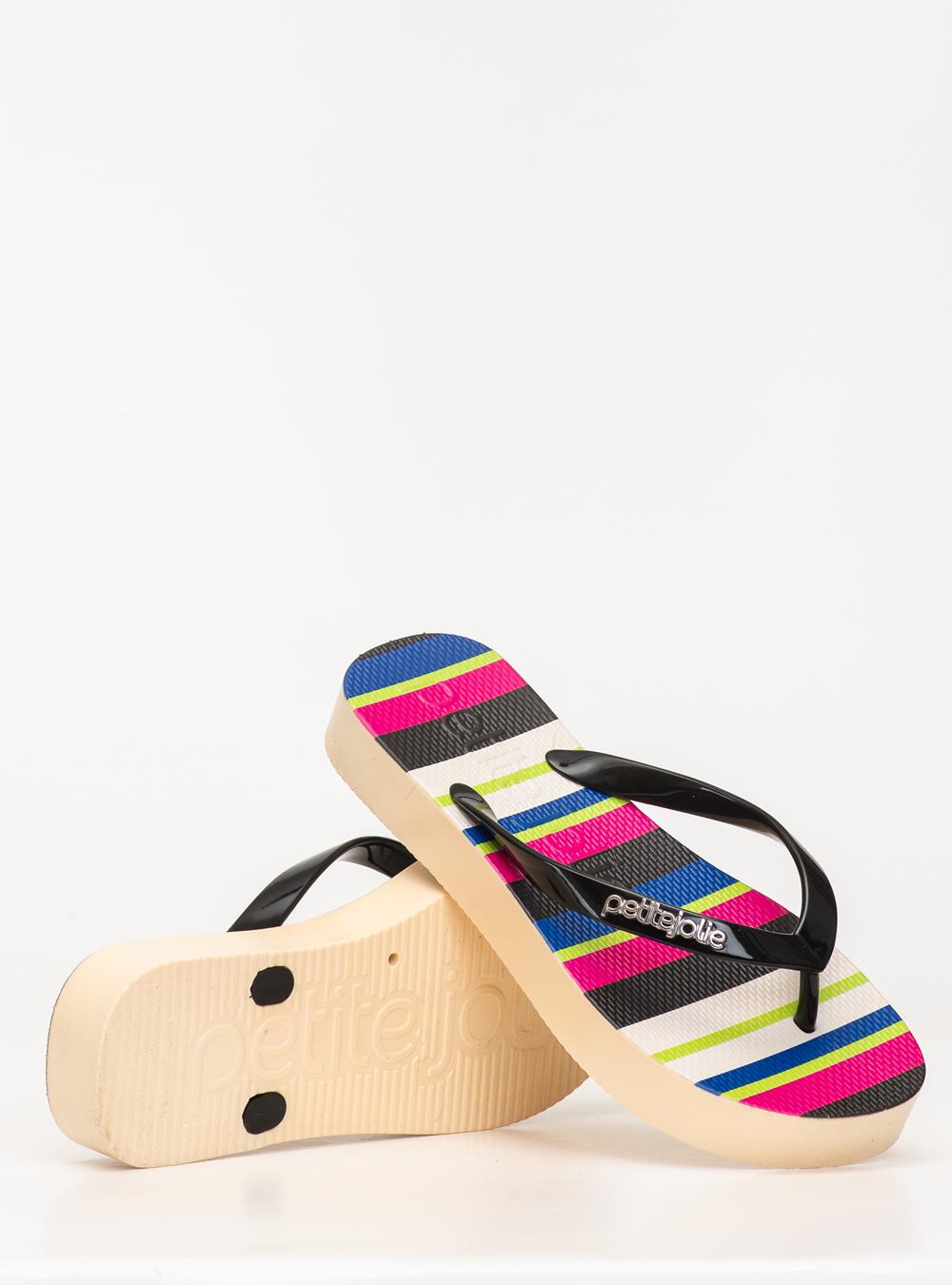Chinelo Petite Jolie Fresh Up Preto/Multicolor 3 PJ7354