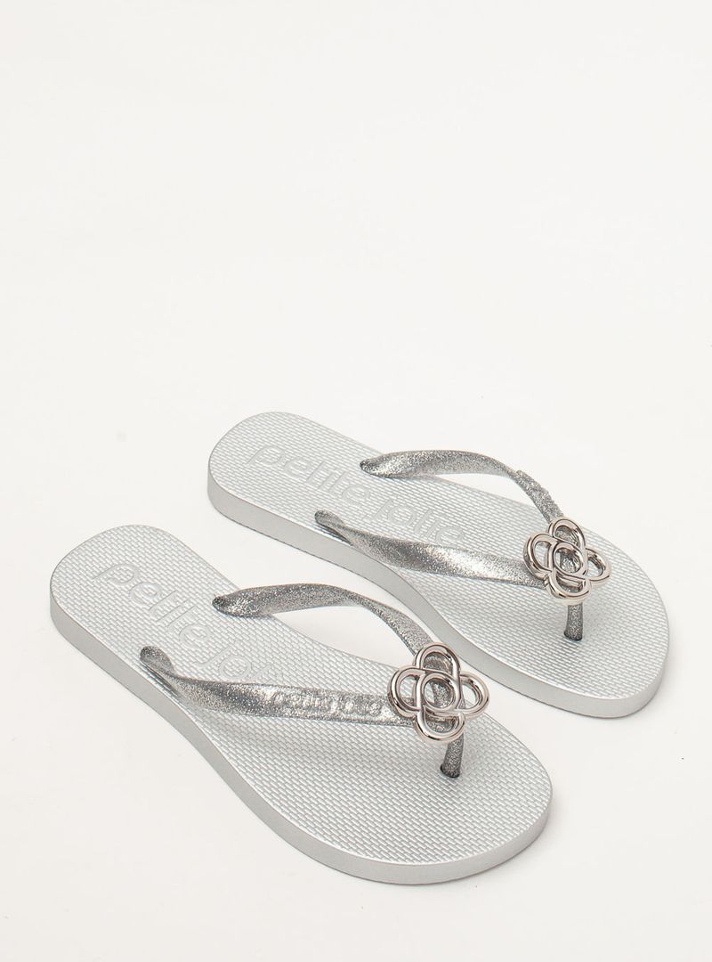 Chinelo Petite Jolie Fresh Full Glitter Prata/Ice PJ7704