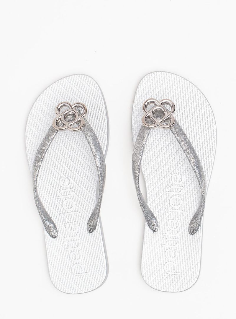 Chinelo Petite Jolie Fresh Full Glitter Prata/Ice PJ7704