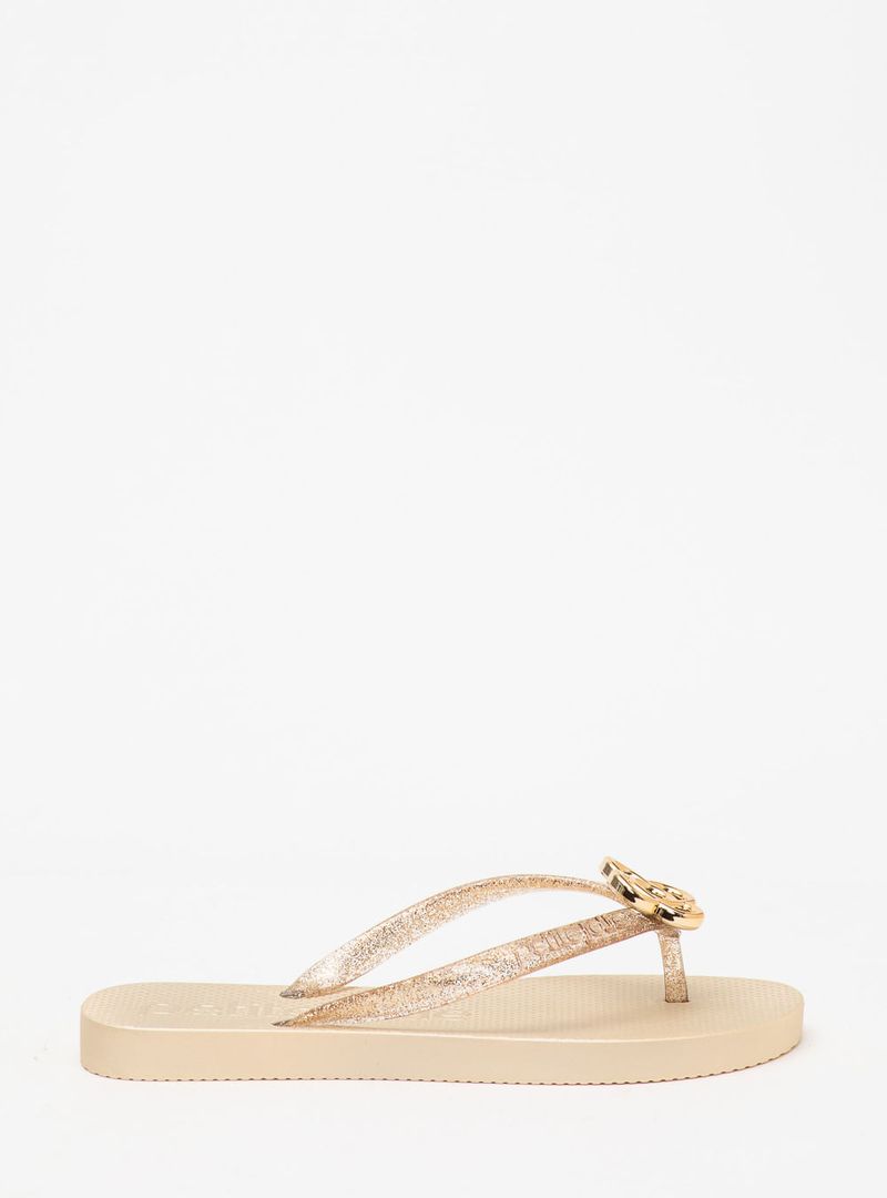 Chinelo Petite Jolie Fresh Glitter Ouro Light/Vanilla PJ7704