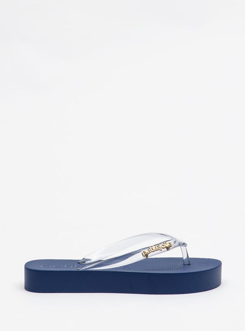 Chinelo Petite Jolie Fresh Up Translúcido/Dark Blue PJ7321