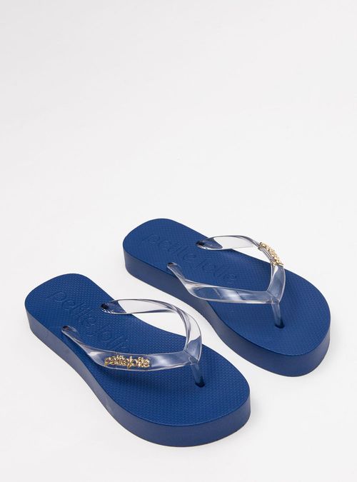 Chinelo Petite Jolie Fresh Up Translúcido/Dark Blue PJ7321
