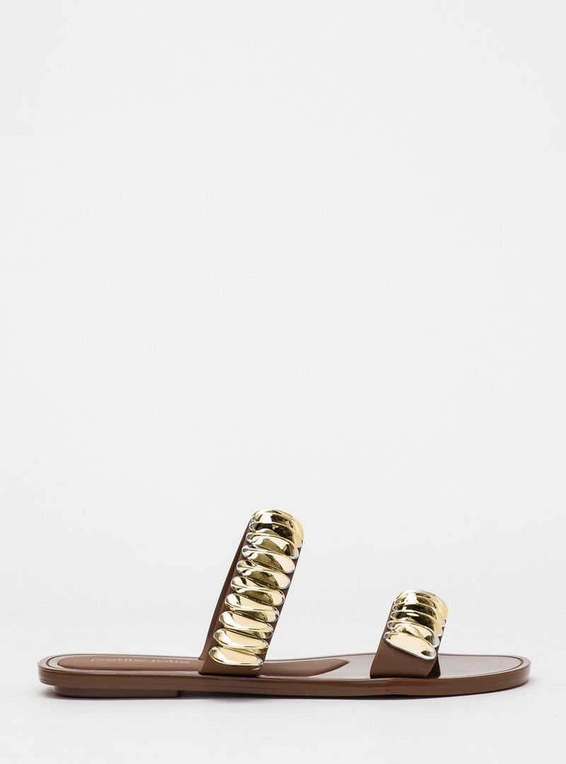 Chinelo Petite Jolie Demi Chocolate/Ouro PJ7690