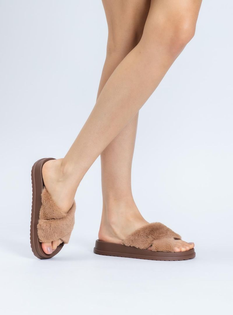 Chinelo Petite Jolie Smash Fur Chocolate PJ7709
