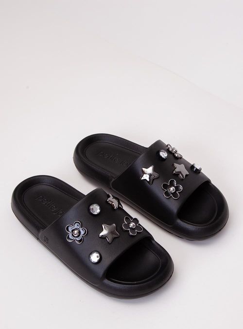 Chinelo Slide Petite Jolie Hug Preto PJ7733