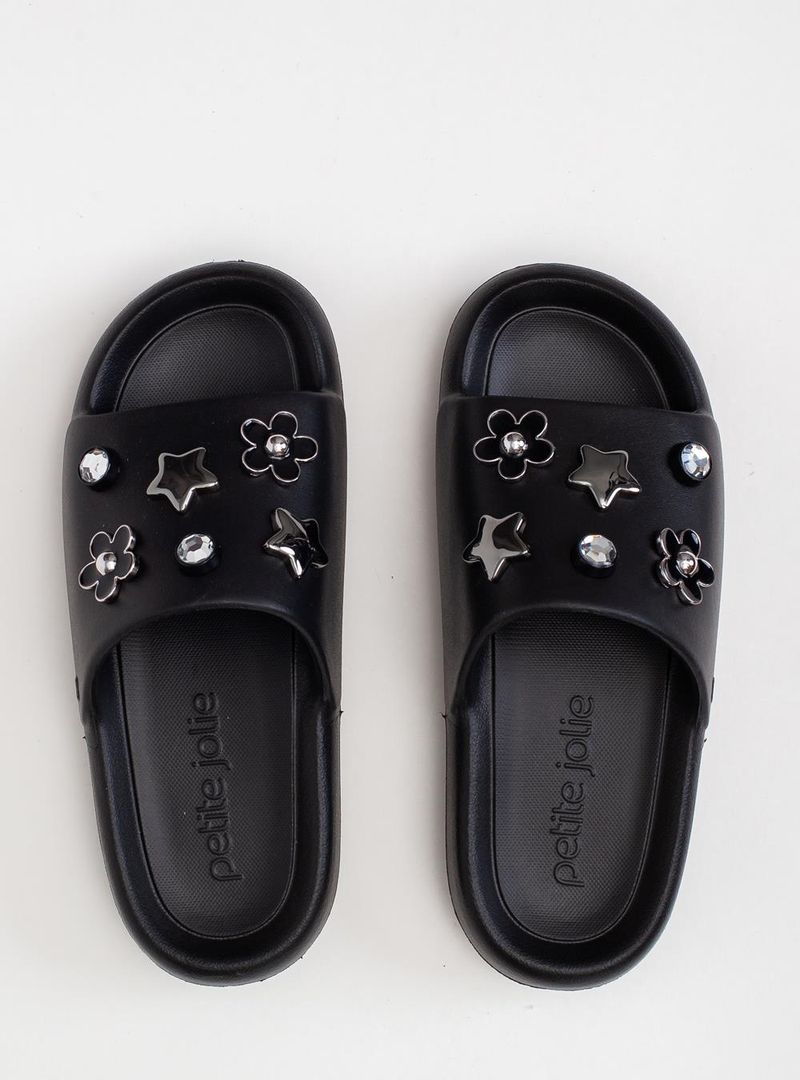 Chinelo Slide Petite Jolie Hug Preto PJ7733