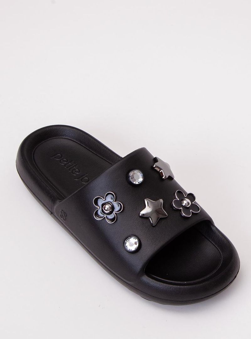 Chinelo Slide Petite Jolie Hug Preto PJ7733