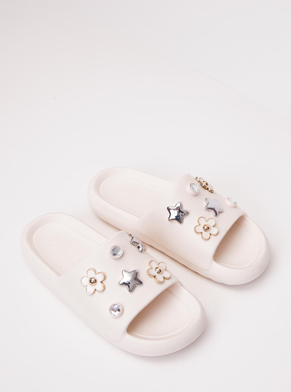 Chinelo Slide Petite Jolie Hug Creme PJ7733