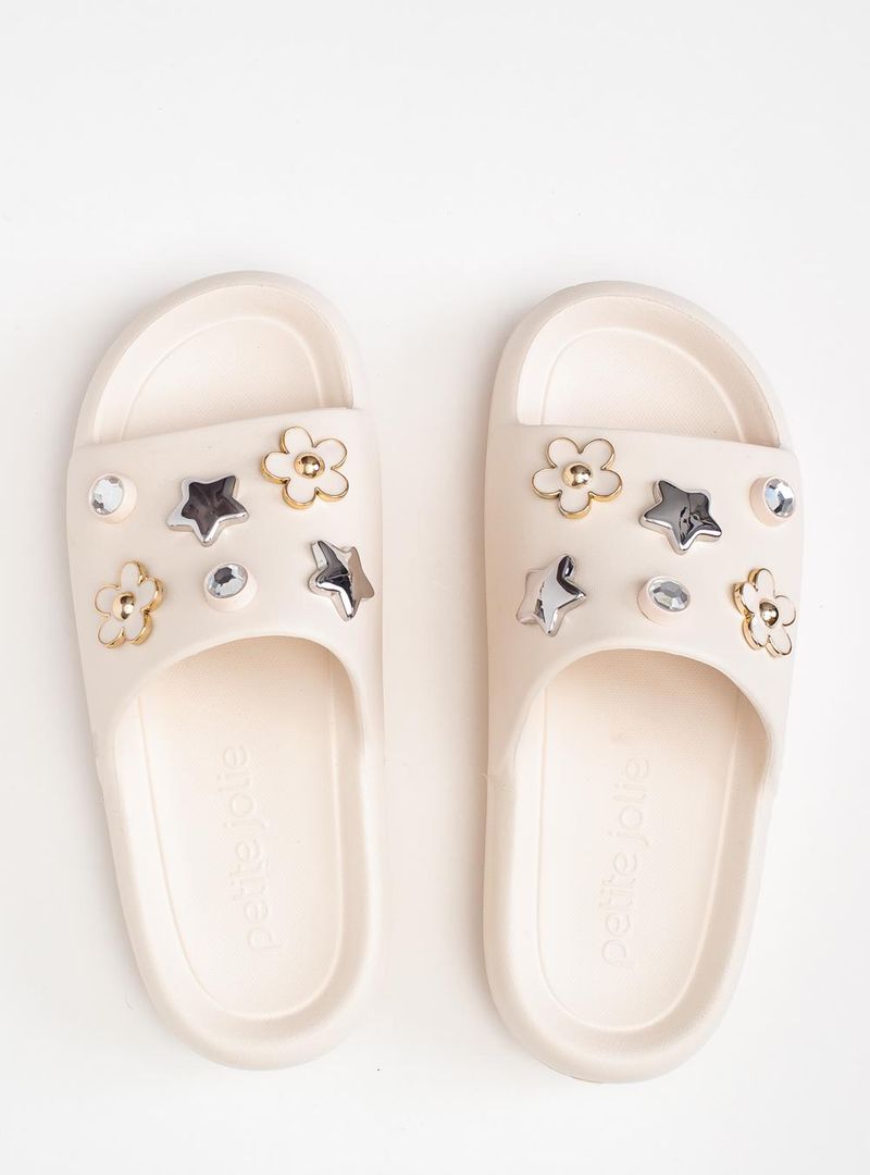 Chinelo Slide Petite Jolie Hug Creme PJ7733