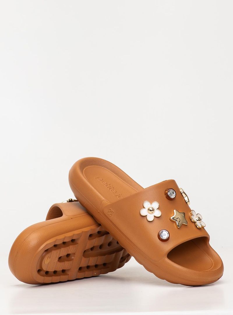 Chinelo Slide Petite Jolie Hug Doce De Leite PJ7733