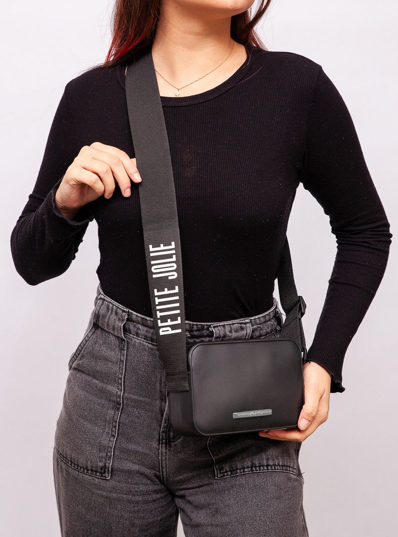 Bolsa Petite Jolie Pop Matte Preto/Prata PJ11295