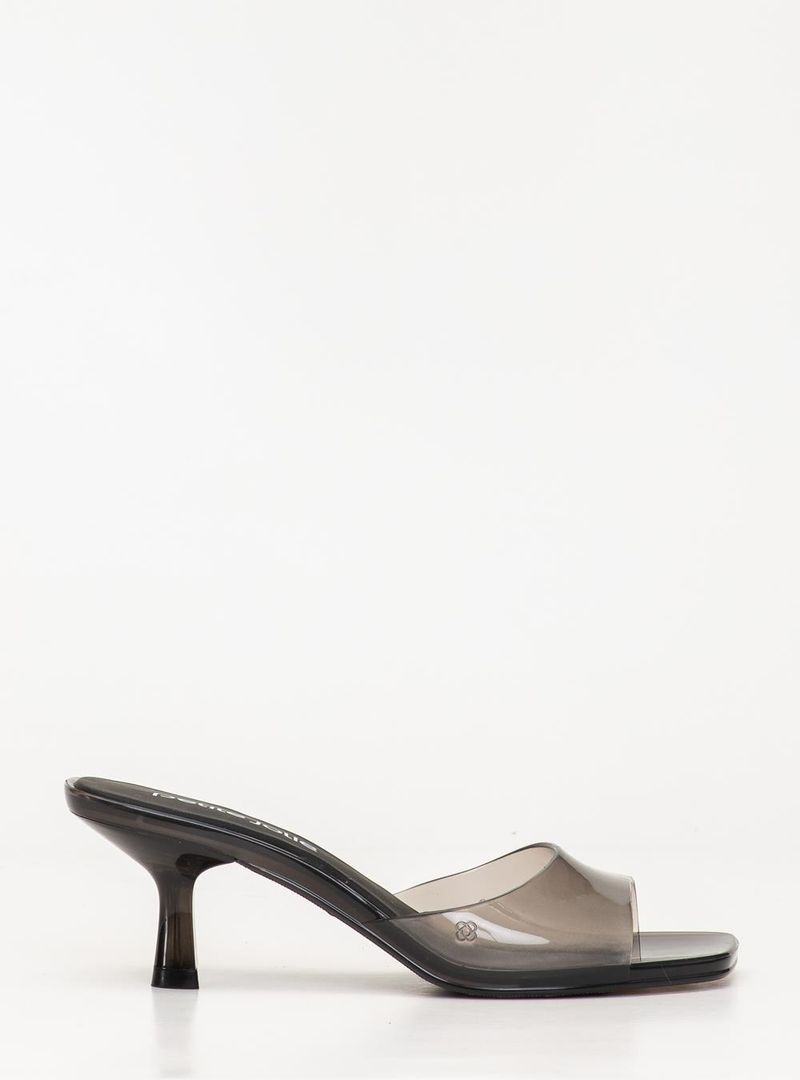 Tamanco Petite Jolie Icon Preto Translúcido PJ7368