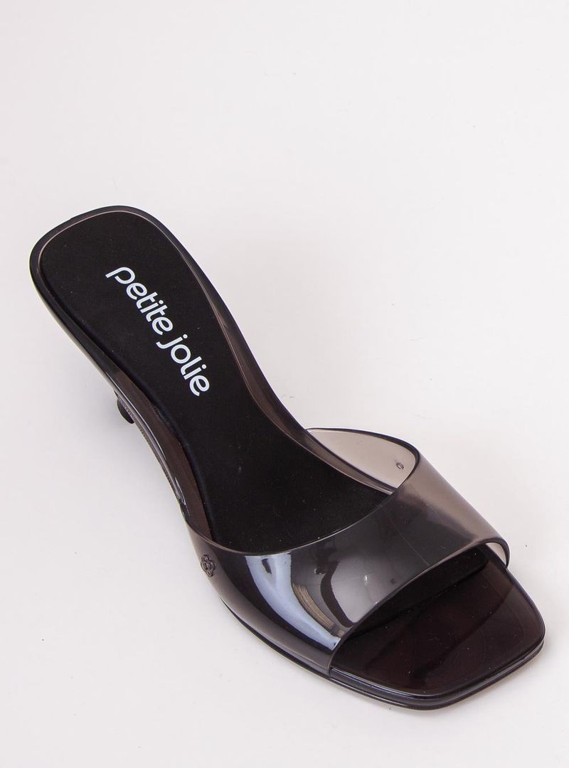 Tamanco Petite Jolie Icon Preto Translúcido PJ7368