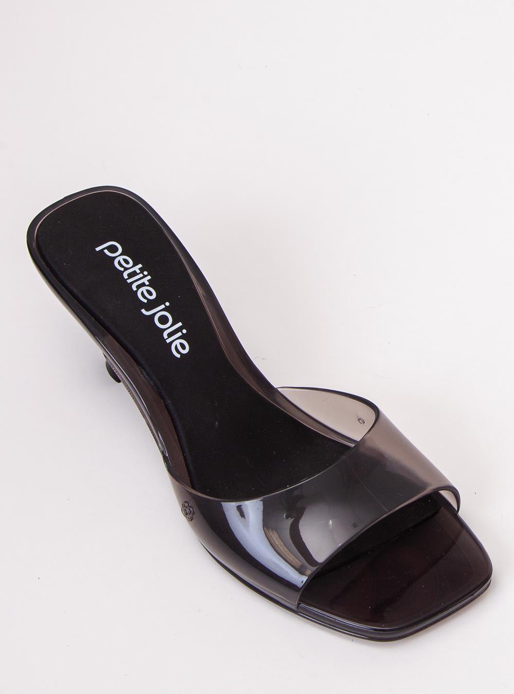 Tamanco Petite Jolie Icon Preto Translúcido PJ7368