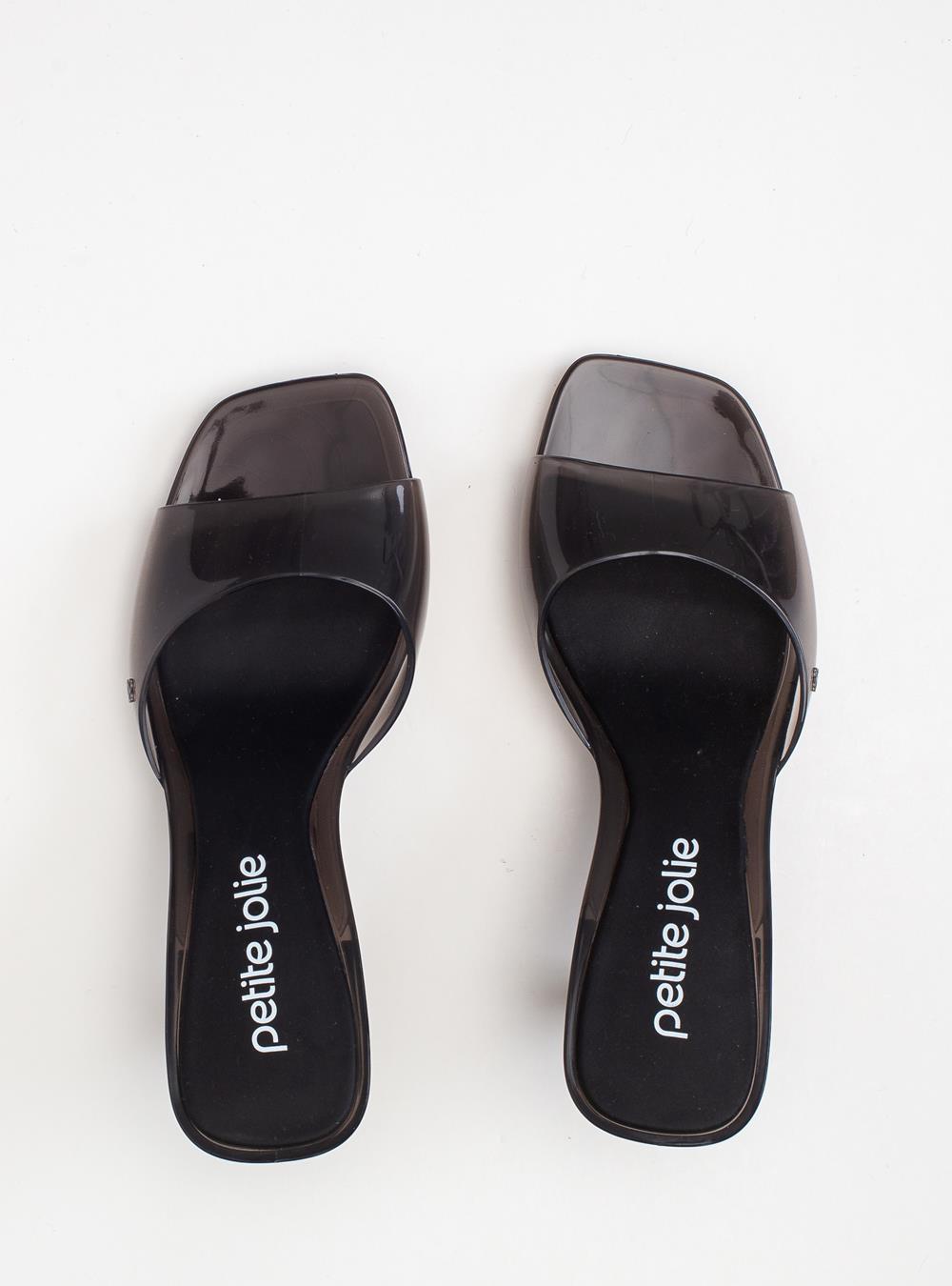 Tamanco Petite Jolie Icon Preto Translúcido PJ7368