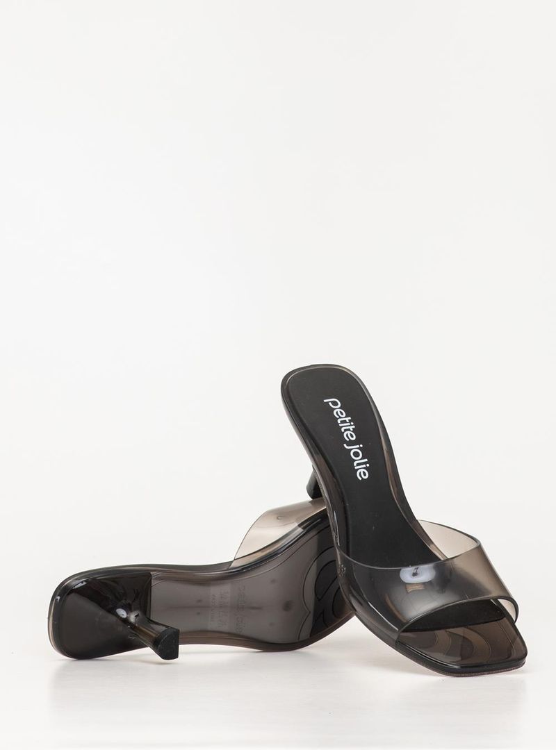 Tamanco Petite Jolie Icon Preto Translúcido PJ7368