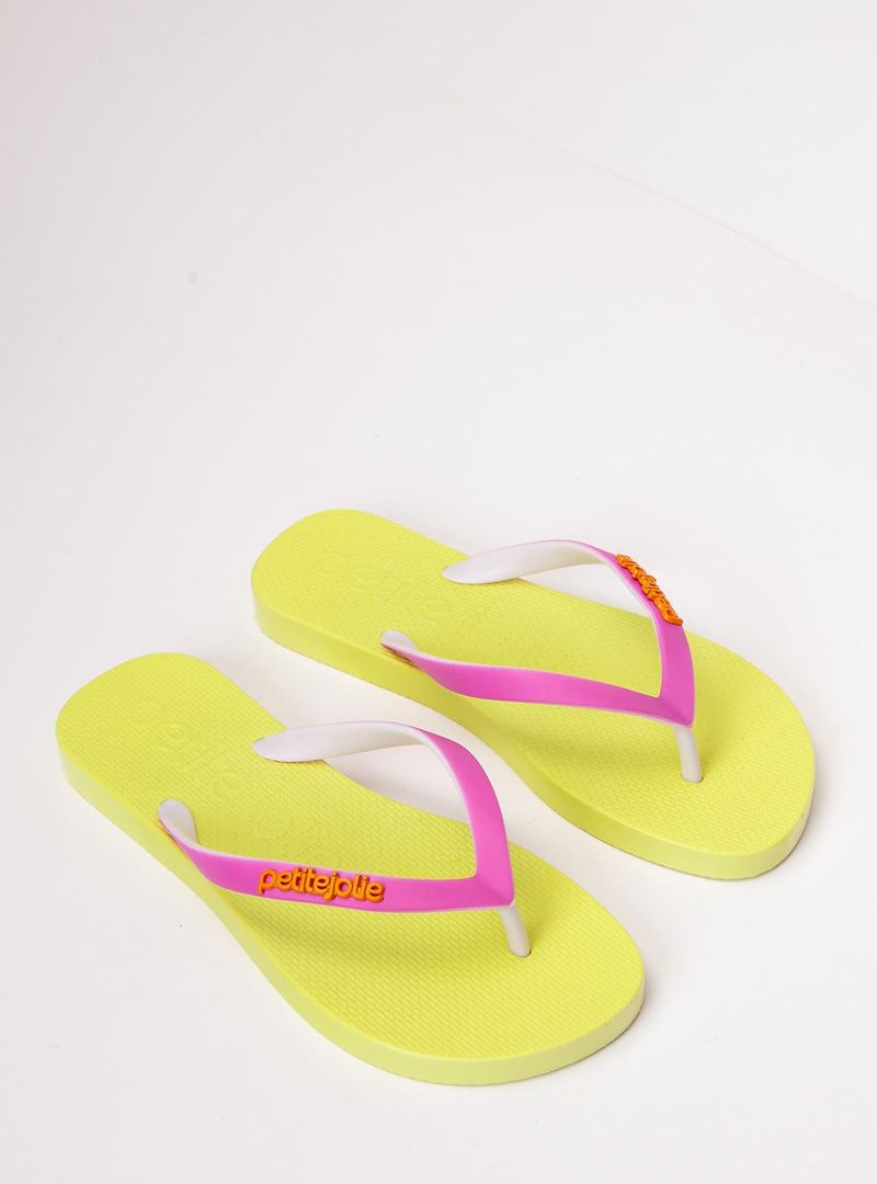 Chinelo Petite Jolie Fresh White/Limão/Rosa Pink PJ7638