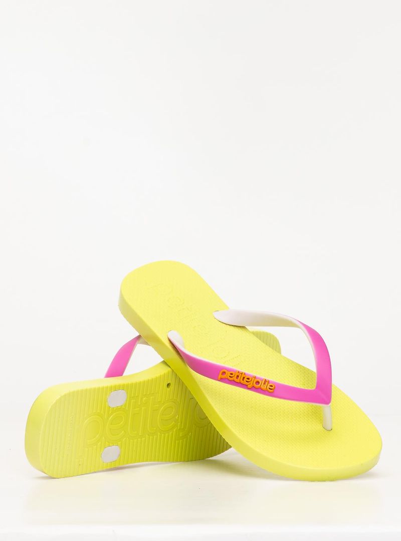 Chinelo Petite Jolie Fresh White/Limão/Rosa Pink PJ7638