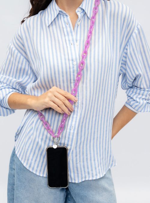 Alça Para Celular Petite Jolie Chiclete Translúcido PJ20331