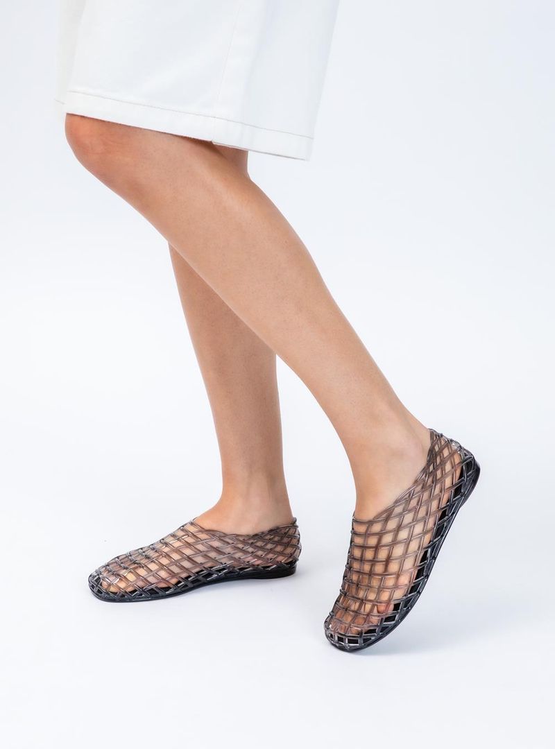 Sapatilha Petite Jolie Mesh Preto Translúcido PJ7760