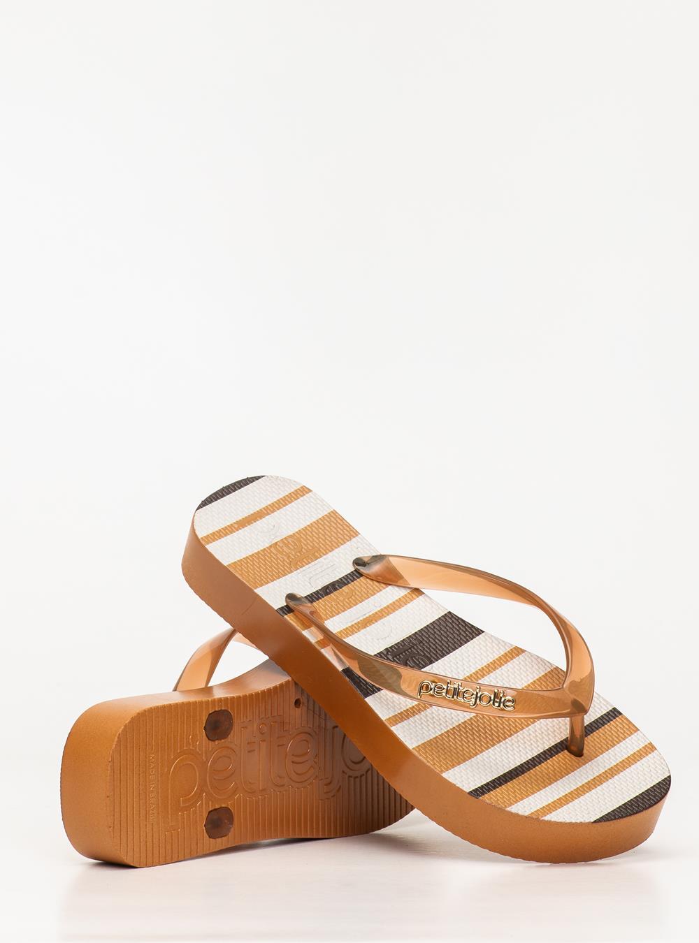 Chinelo Petite Jolie Fresh Up Doce Leite Translúcido PJ7354