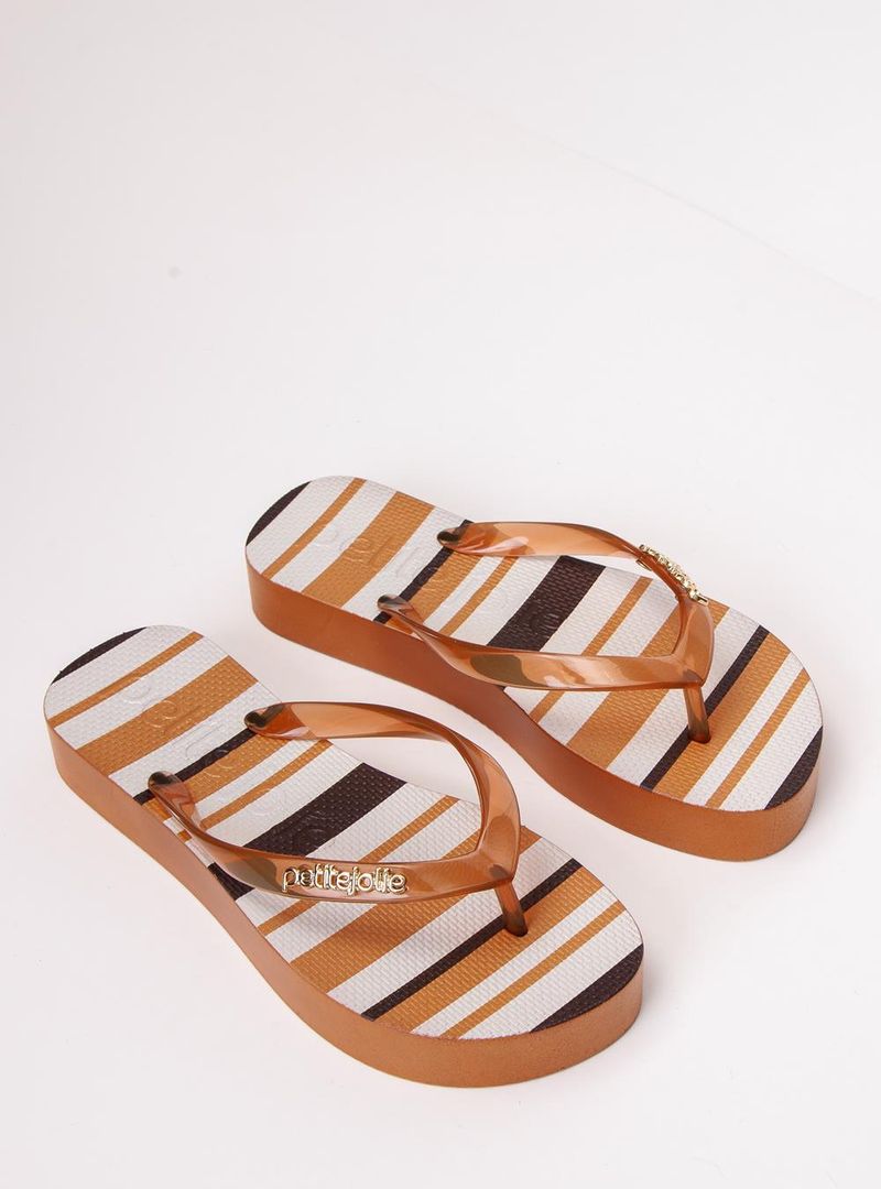 Chinelo Petite Jolie Fresh Up Doce Leite Translúcido PJ7354