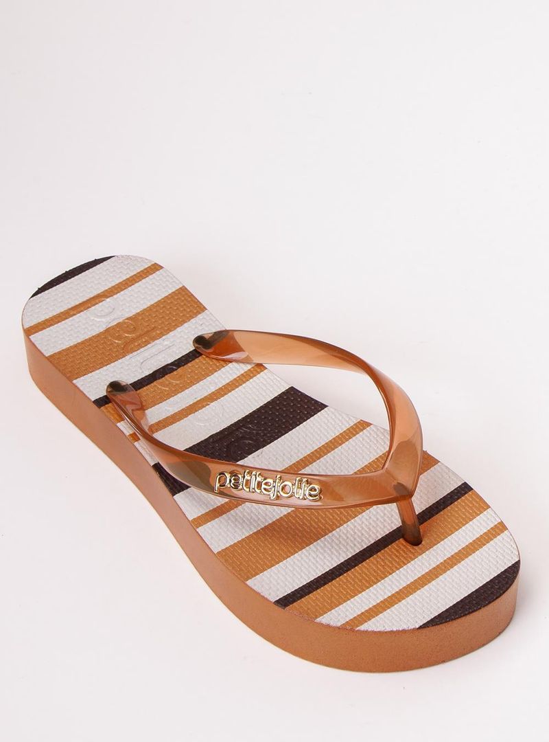 Chinelo Petite Jolie Fresh Up Doce Leite Translúcido PJ7354