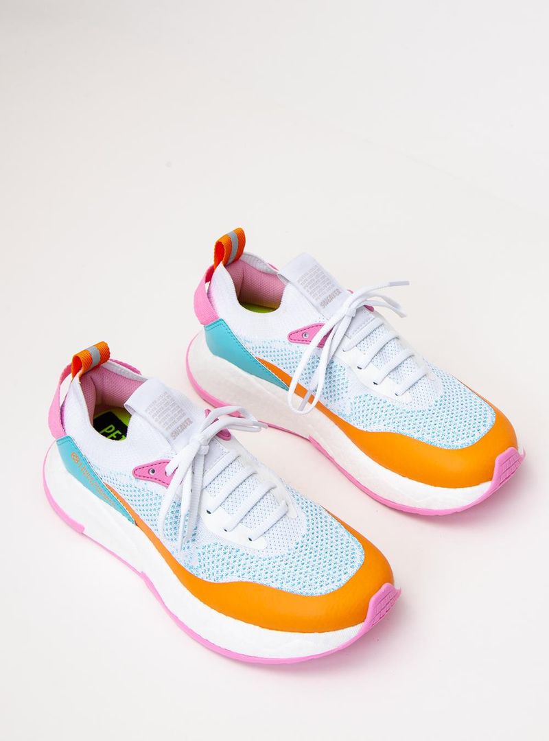 Tênis Petite Jolie Puff Sneaker Branco Chiclete PJ7130II