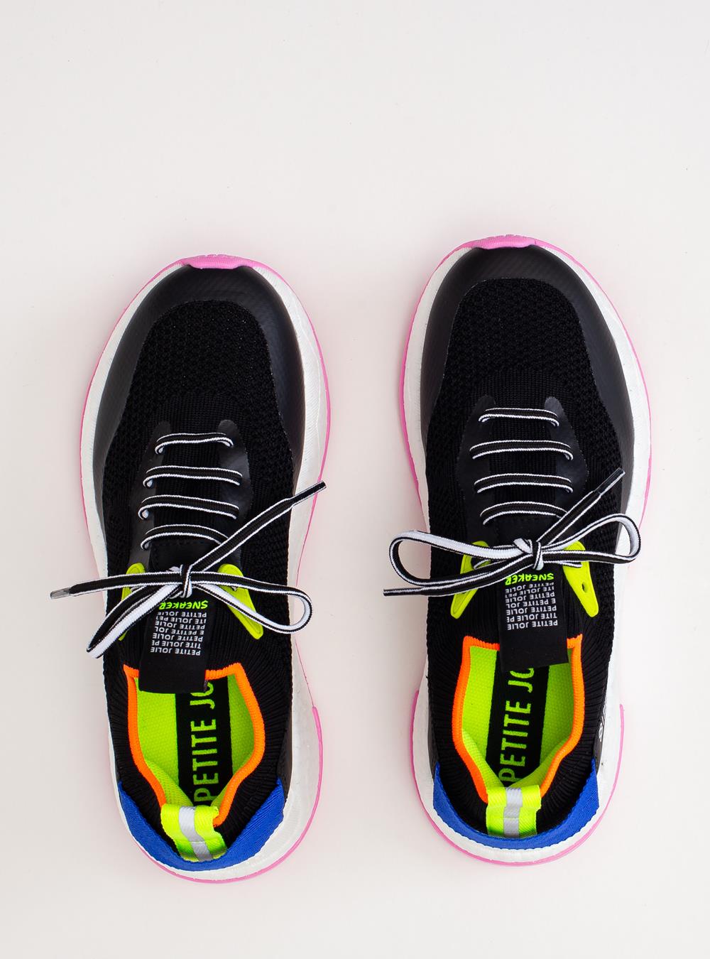 Tênis Petite Jolie Puff Sneaker Preto/Chiclete PJ7130II