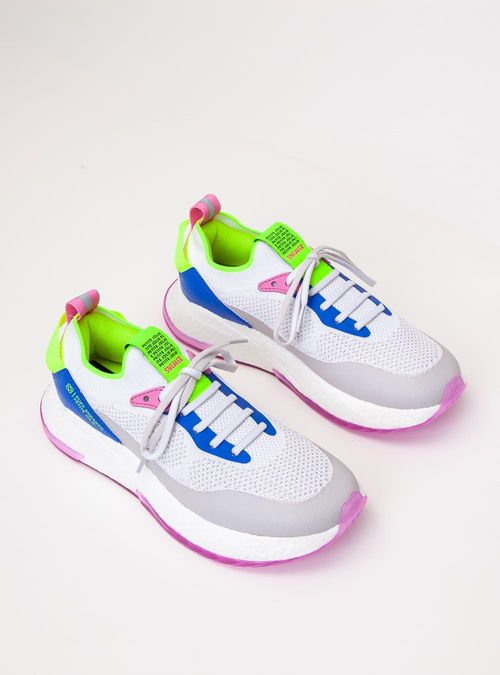 Tênis Petite Jolie Puff Sneaker White/Chiclete PJ7130II